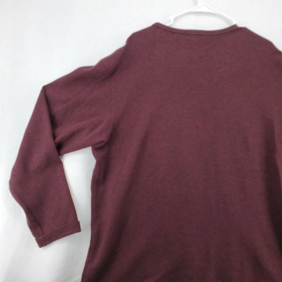 EDDIE BAUER Sweater Men's Long Sleeve V-Neck 100% Cotton Purple Size Large - Picture 10 of 12